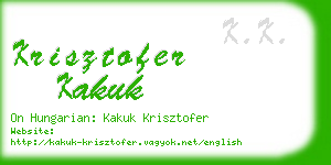 krisztofer kakuk business card